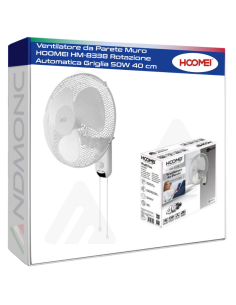 Ventilatore da Parete Muro HOOMEI HM-8338 Rotazione...
