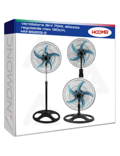 Ventilatore 3in1 75W, altezza regolabile max 130cm,...