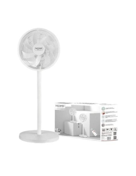 Ventilatore A Piantana Cromato 50W 3 Velocità Hoomei HM-8658