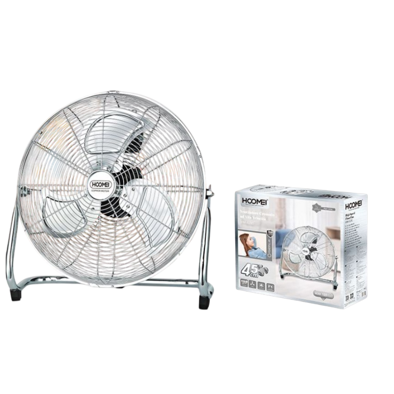 Ventilatore In Acciaio Da Terra Cromato 45cm...