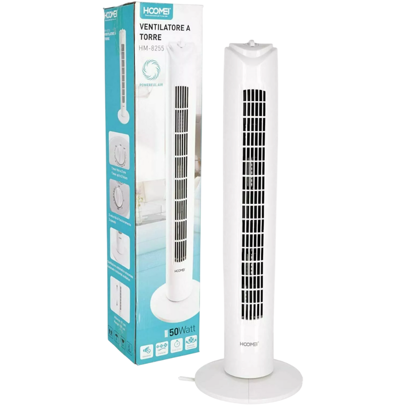 Ventilatore A Torre 50w Da Terra 16x16x81 Cm...
