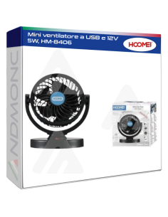 Mini ventilatore a USB e 12V 5W, HM-8406