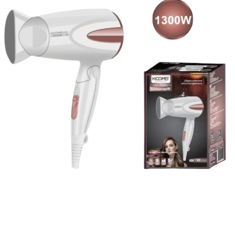 Asciugacapelli Hoomei HM-7630W 1300W 2 Velocità...
