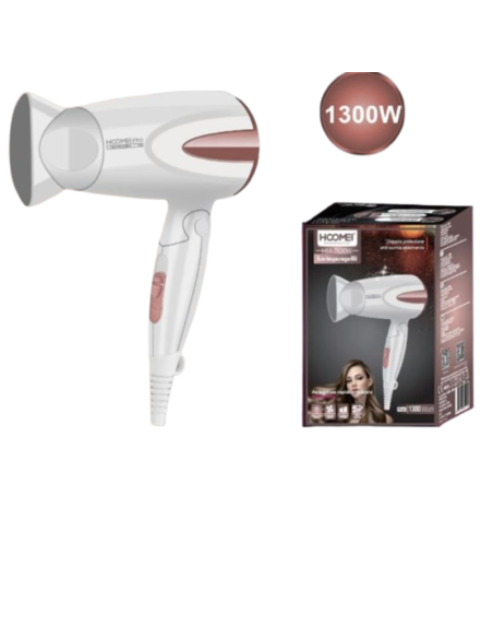 Asciugacapelli Hoomei HM-7630W 1300W 2 Velocità Pieghevole Concentratore