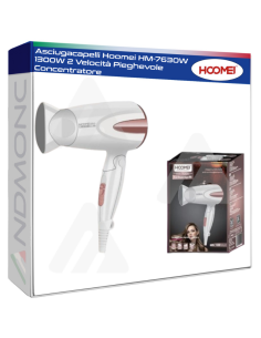 Asciugacapelli Hoomei HM-7630W 1300W 2 Velocità...