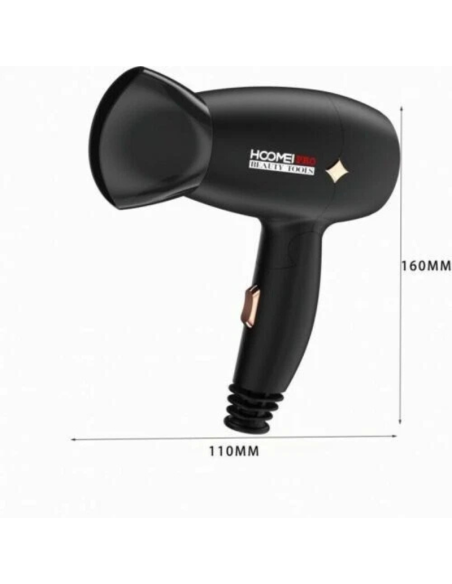 Asciugacapelli da Viaggio Hoomei HM-7620 1200W Pieghevole 2 Velocità