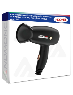 Asciugacapelli da Viaggio Hoomei HM-7620 1200W Pieghevole...