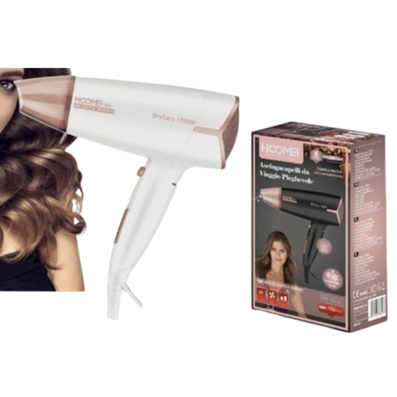 Asciugacapelli da Viaggio Hoomei HM-7625W 1700W...