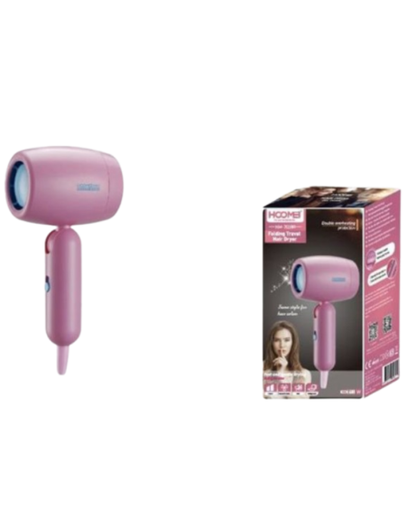 Asciugacapelli da Viaggio Hoomei HM-7038R 600W Pieghevole 2 Velocità