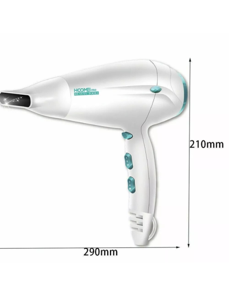 Asciugacapelli Hoomei HM-7665 2100W 2 Velocità 3 Temperature Aria Fredda