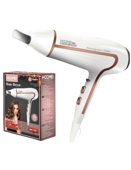 Asciugacapelli Hoomei HM-7675 2200W 2 Velocità 3 Temperature Aria Fredda