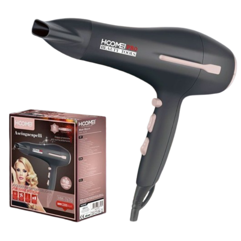 Asciugacapelli Hoomei HM-7670 2200W 2 Velocità...