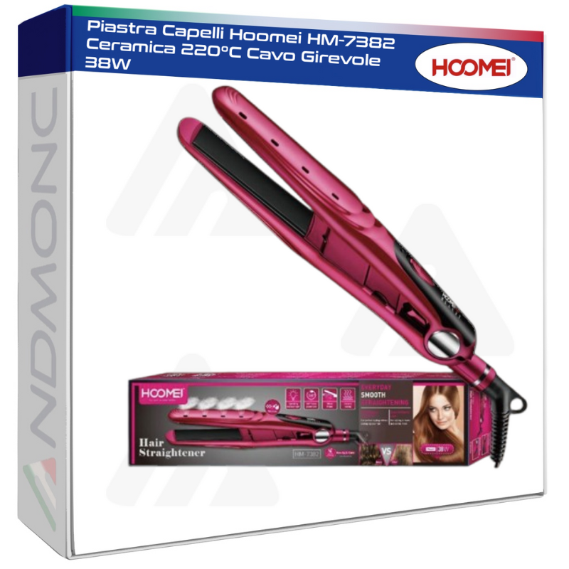 Piastra Capelli Hoomei HM-7382 Ceramica 220°C...