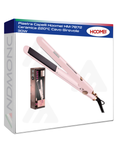 Piastra Capelli Hoomei HM-7872 Ceramica 220°C Cavo...