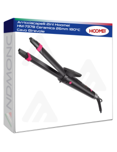 Arricciacapelli 2in1 Hoomei HM-7378 Ceramica 26mm 180°C...