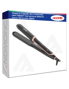 Piastra Capelli 3in1 Hoomei HM-7855T Ceramica 220°C Cavo...