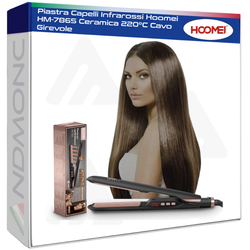 Piastra Capelli Infrarossi Hoomei HM-7865 Ceramica 220°C Cavo Girevole
