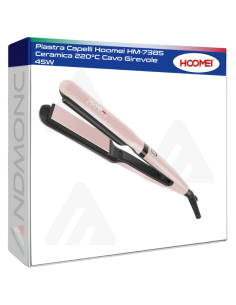 Piastra Capelli Hoomei HM-7385 Ceramica 220°C Cavo...