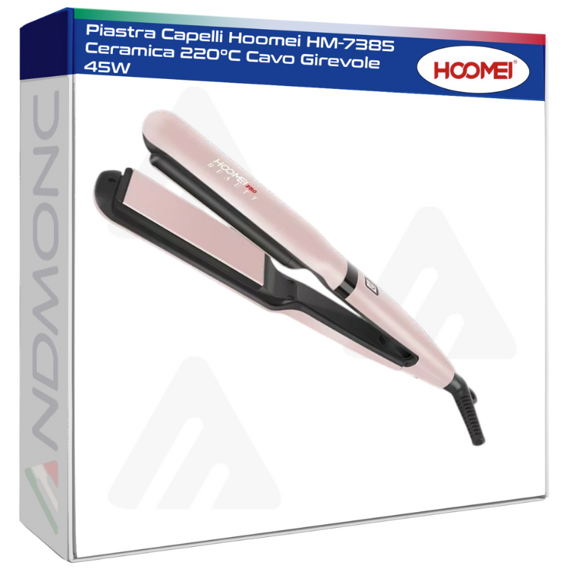 Piastra Capelli Hoomei HM-7385 Ceramica 220°C Cavo Girevole 45W
