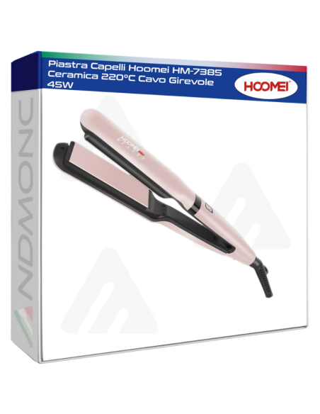 Piastra Capelli Hoomei HM-7385 Ceramica 220°C Cavo Girevole 45W