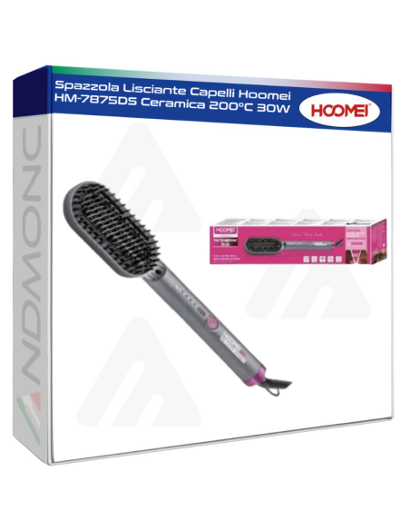 Spazzola Lisciante Capelli Hoomei HM-7875DS Ceramica 200°C 30W