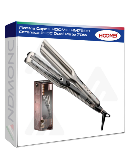Piastra Capelli HOOMEI HM7390 Ceramica 230C Dual Plate 70W