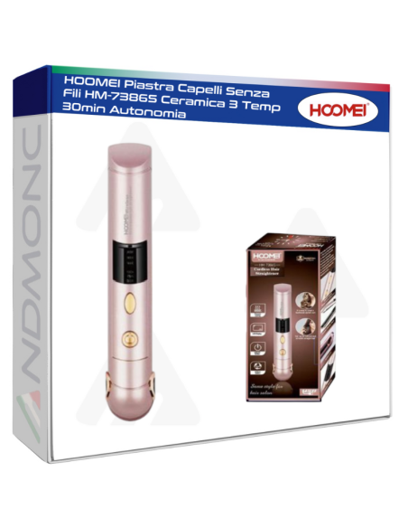 HOOMEI Piastra Capelli Senza Fili HM-7386S Ceramica 3 Temp 30min Autonomia