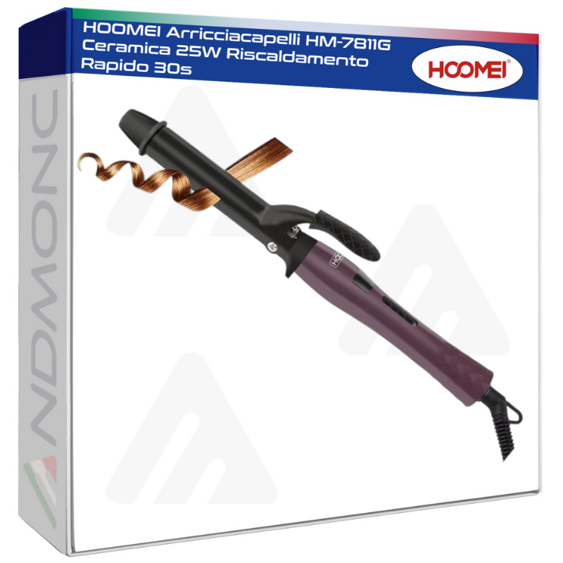 HOOMEI Arricciacapelli HM-7811G Ceramica 25W Riscaldamento Rapido 30s