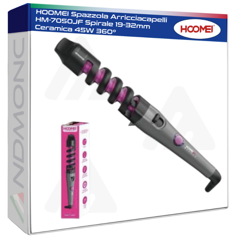 HOOMEI Spazzola Arricciacapelli HM-7050JF Spirale 19-32mm Ceramica 45W 360°