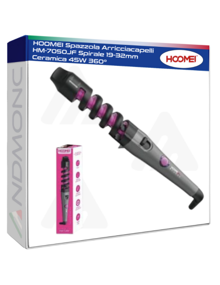 HOOMEI Spazzola Arricciacapelli HM-7050JF Spirale 19-32mm Ceramica 45W 360°
