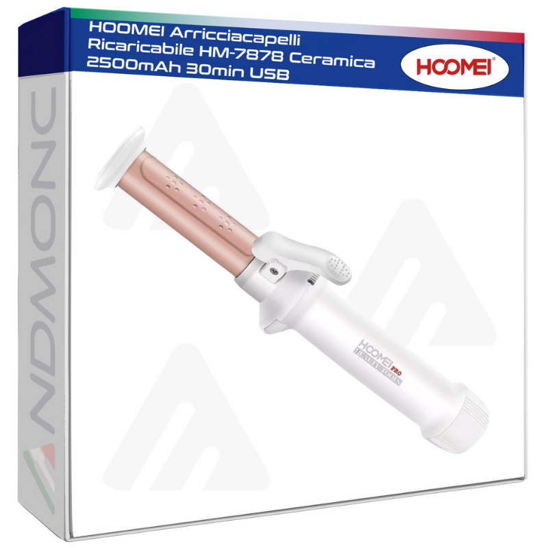 HOOMEI Arricciacapelli Ricaricabile HM-7878 Ceramica 2500mAh 30min USB