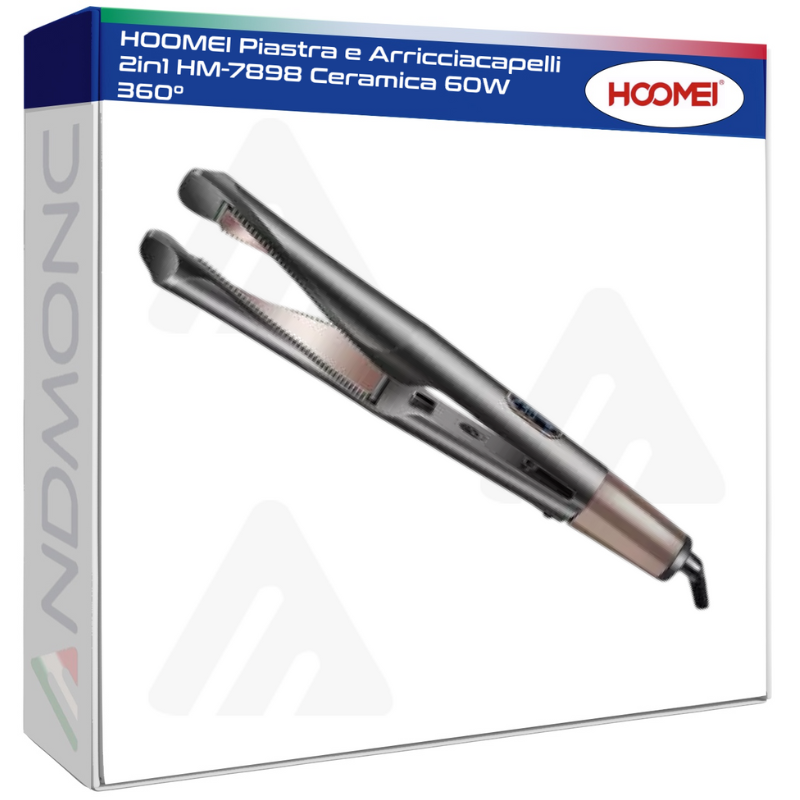 HOOMEI Piastra e Arricciacapelli 2in1 HM-7898 Ceramica 60W 360°