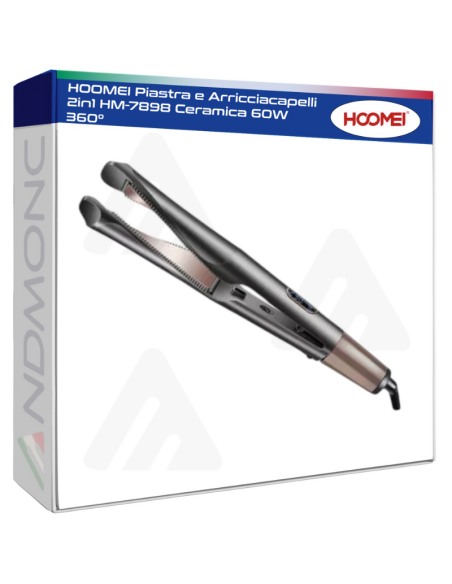 HOOMEI Piastra e Arricciacapelli 2in1 HM-7898 Ceramica 60W 360°