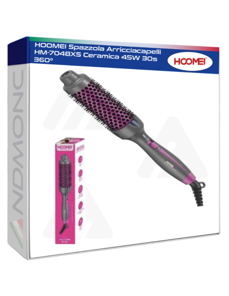 HOOMEI Spazzola Arricciacapelli HM-7048XS Ceramica 45W 30s 360°