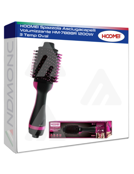 HOOMEI Spazzola Asciugacapelli Volumizzante HM-7888R 1200W 3 Temp Oval