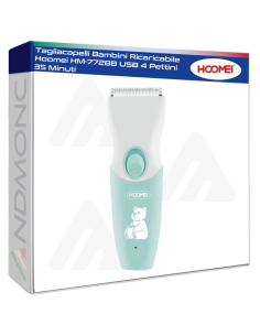 Tagliacapelli Bambini Ricaricabile Hoomei HM-7728B USB 4...