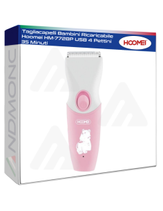 Tagliacapelli Bambini Ricaricabile Hoomei HM-7728P USB 4...