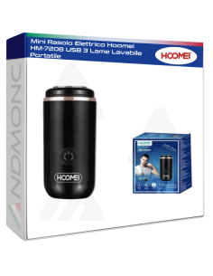 Mini Rasoio Elettrico Hoomei HM-7208 USB 3 Lame Lavabile...