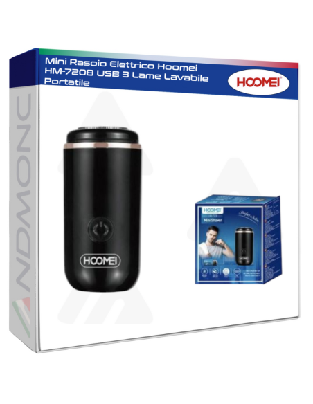 Mini Rasoio Elettrico Hoomei HM-7208 USB 3 Lame Lavabile Portatile