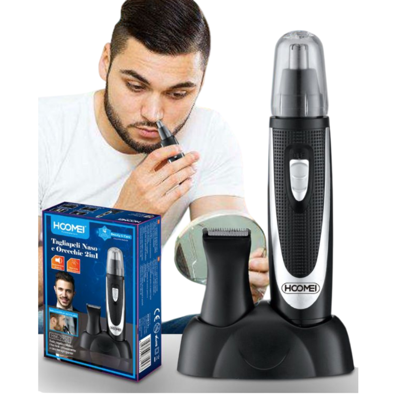 Rasoio Narici Elettrico 2 In 1 Taglia Peli Naso...