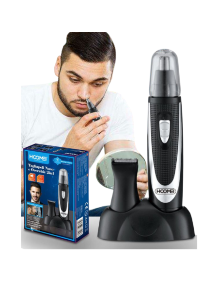 Rasoio Narici Elettrico 2 In 1 Taglia Peli Naso Orecchie Hoomei Hm-7950