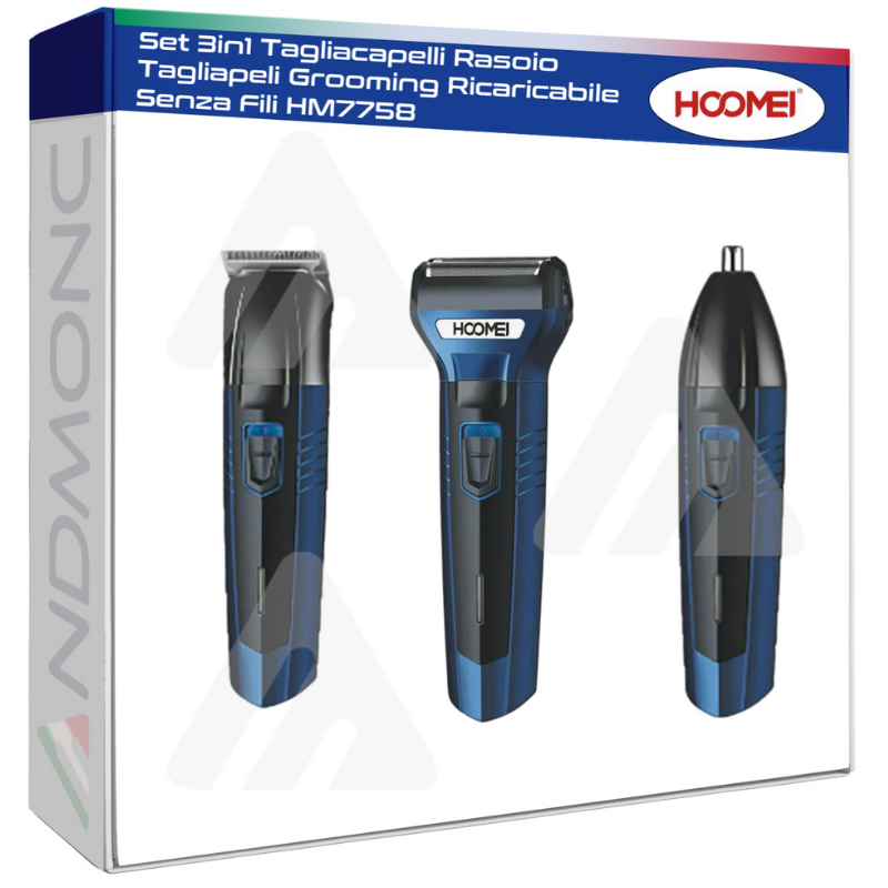 Set 3in1 Tagliacapelli Rasoio Tagliapeli Grooming Ricaricabile Senza Fili HM7758