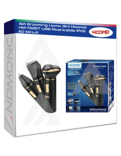 Set Grooming Uomo 3in1 Hoomei HM-7225T USB Ricaricabile...