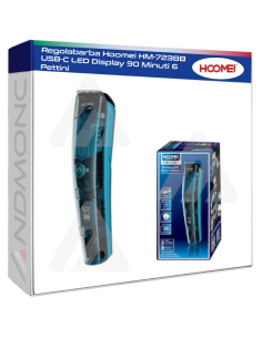 Regolabarba Hoomei HM-7238B USB-C LED Display 90 Minuti 6...