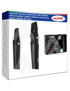 Rasoio Corpo Hoomei HM-7292 Ricaricabile USB 5 Pettini...