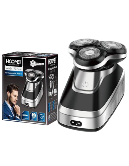 Rasoio Elettrico Hoomei HM-7975 IPX6 Wet&Dry 3 Lame Ricaricabile USB