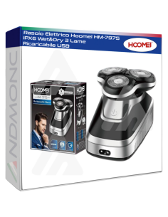 Rasoio Elettrico Hoomei HM-7975 IPX6 Wet&Dry 3 Lame...