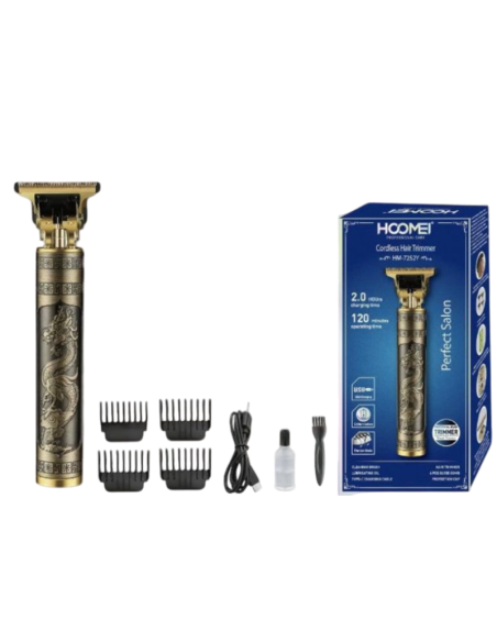 Tagliacapelli Hoomei HM-7252Y USB 120 Minuti Autonomia Lame Titanio 4 Pettini