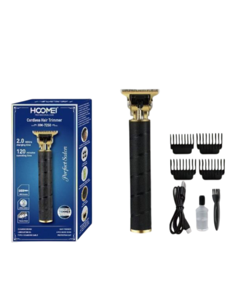 Tagliacapelli Hoomei HM-7250 Lame Titanio 120 Minuti Autonomia 3 Pettini USB