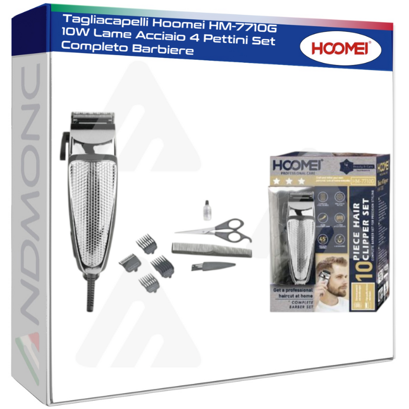 Tagliacapelli Hoomei HM-7710G 10W Lame Acciaio...